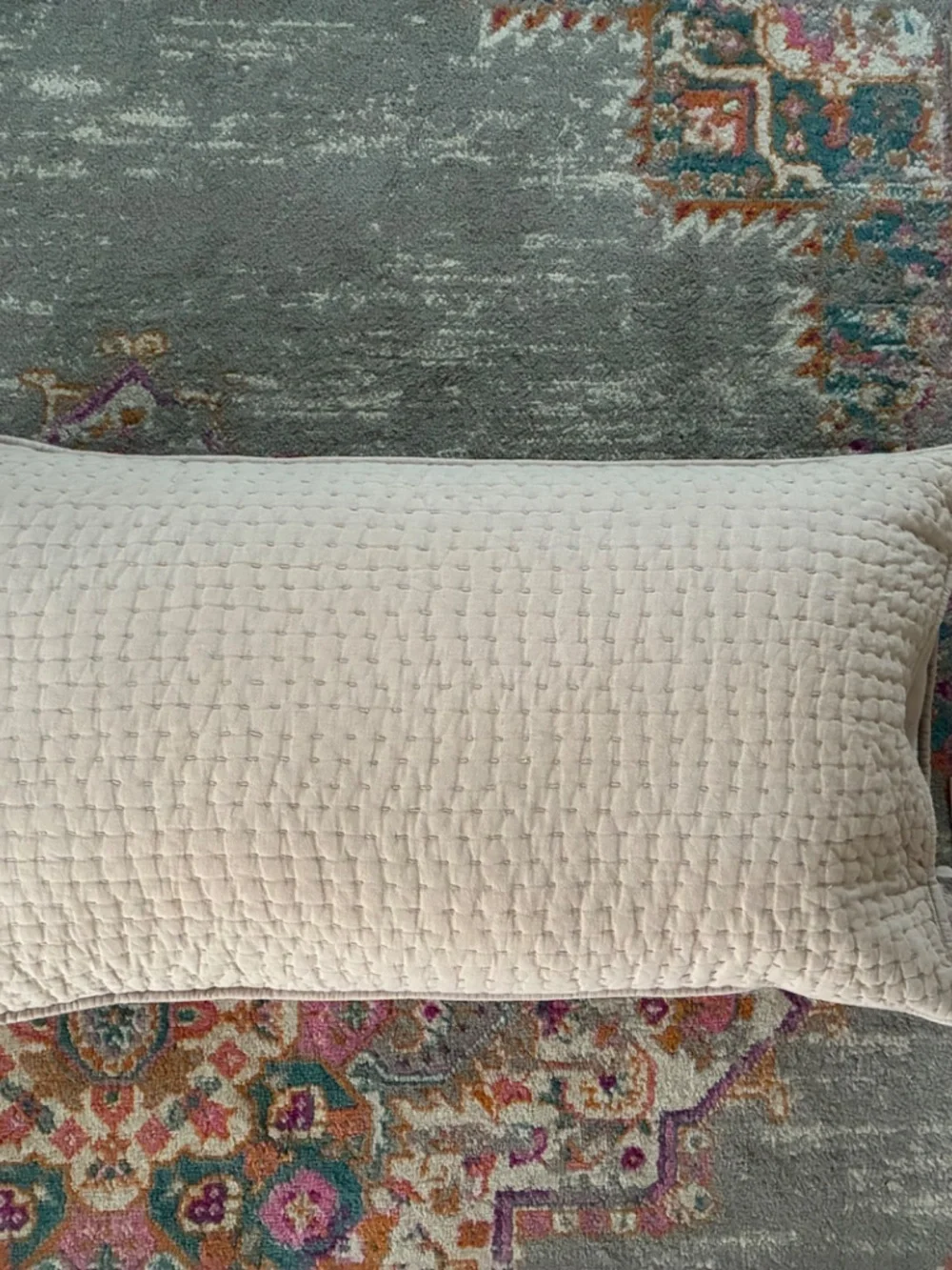 Pottery Barn Pickstitch King Pillow Shams Cotton Linen